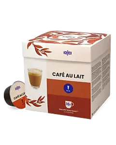 Kaffekapslen Caf&eacute; Au Lait package and capsule for Dolce Gusto