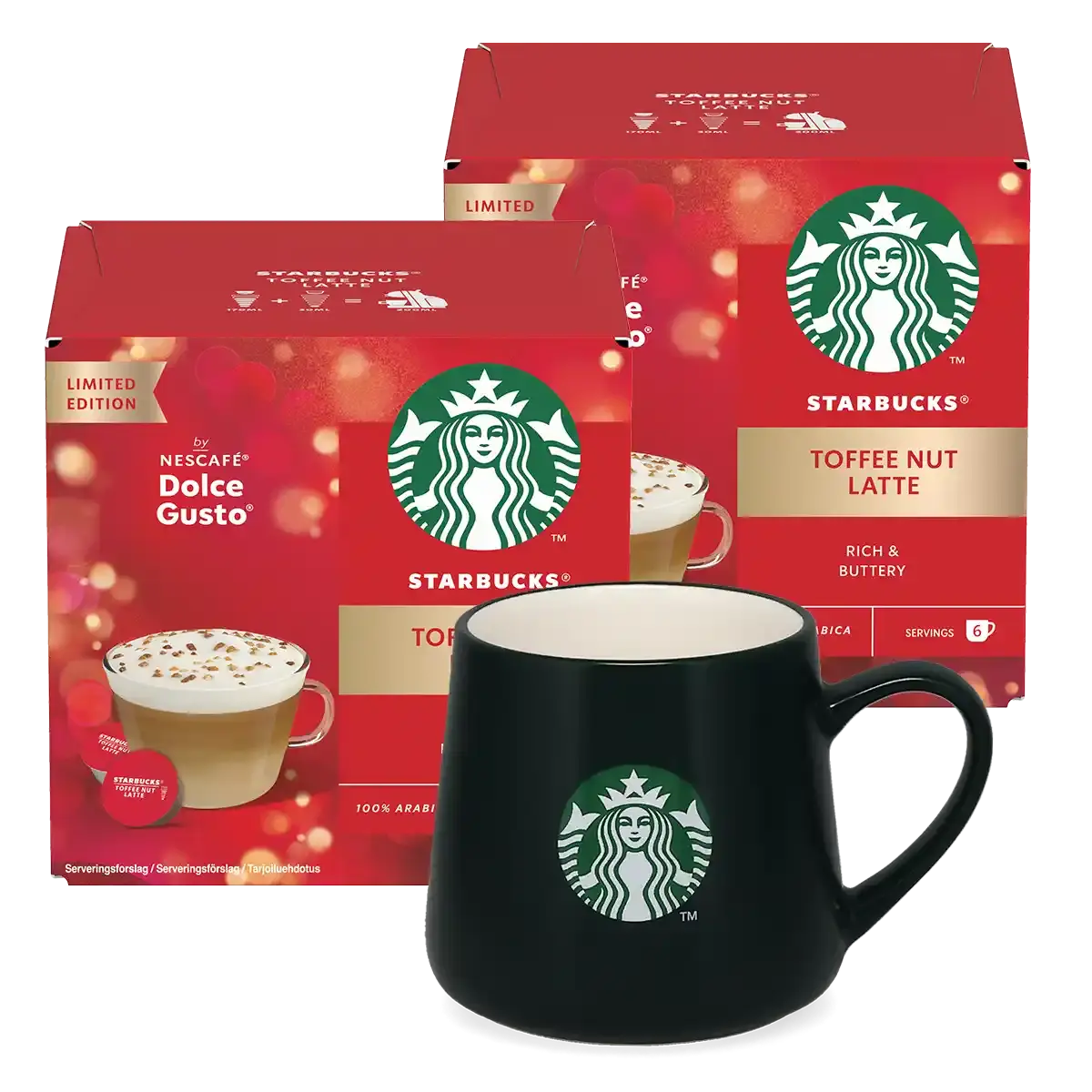 Pack Toffee Nut Latte + taza verde oscuro