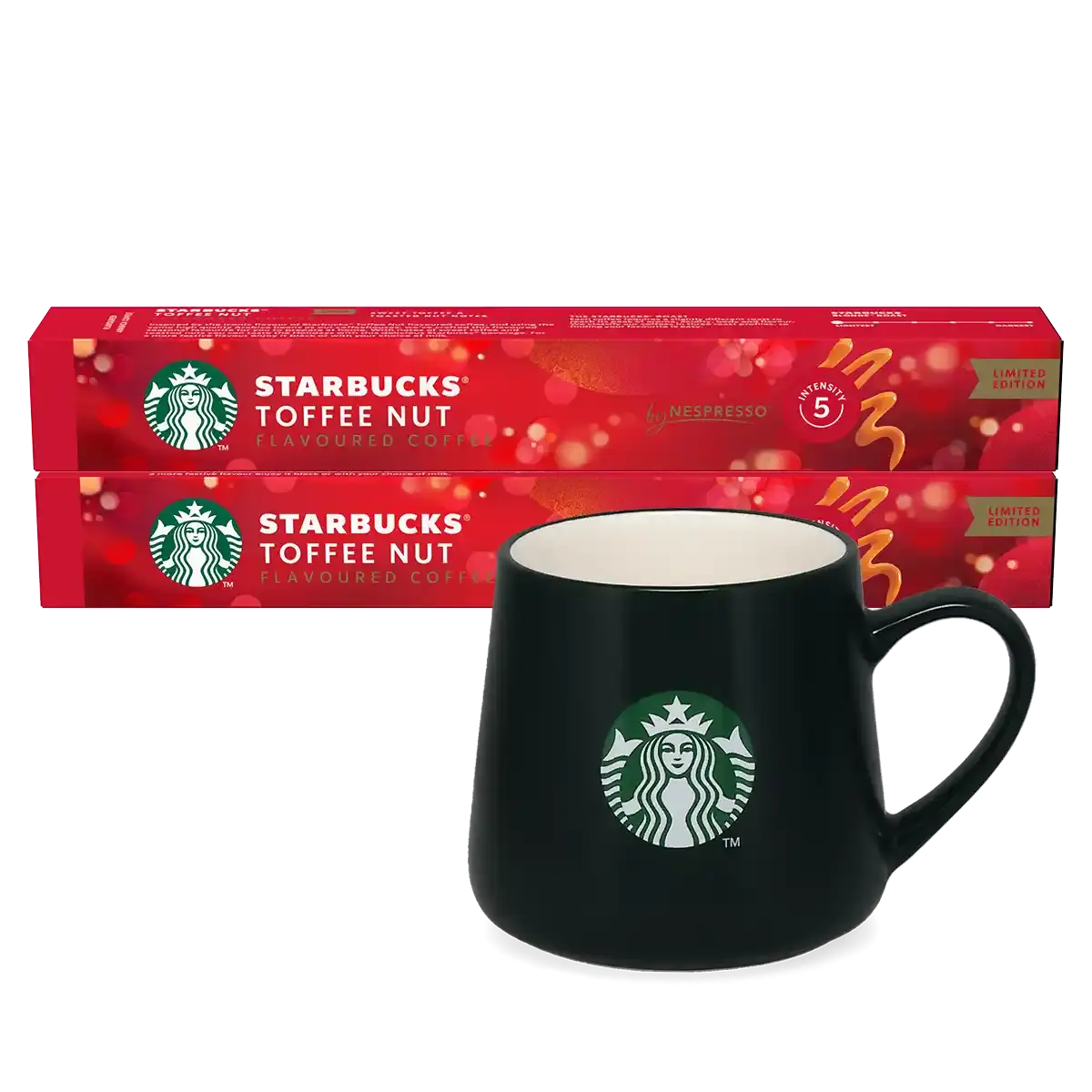 Pack Toffee Nut + taza verde oscuro