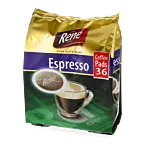 Café René Espresso Packung und Pods für Senseo